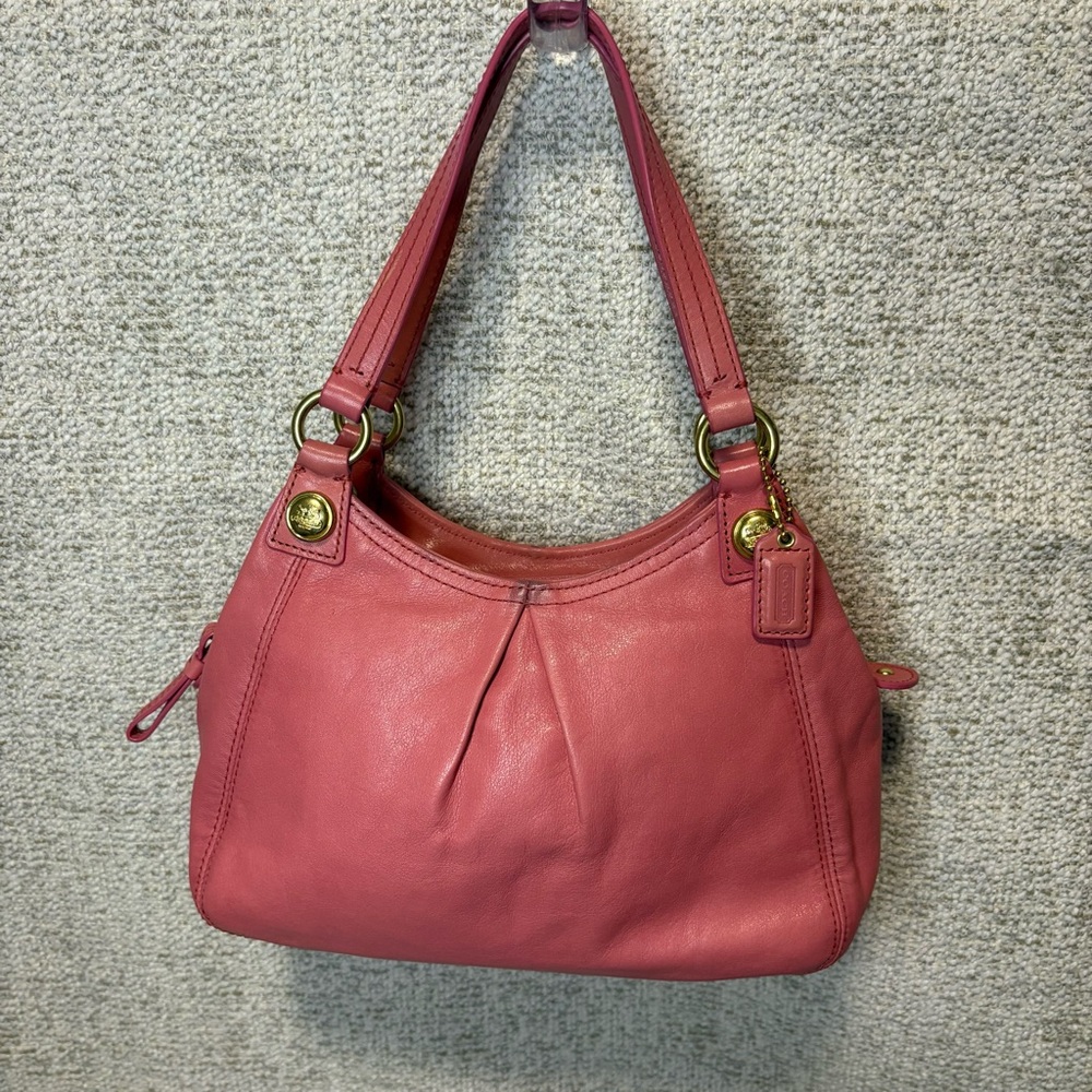 Y2K Coach Pink Mini Maggie Mia, Gold Hardware & Special Ribbon Hangtag